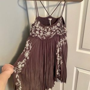 Free People Floral Sundress in Eggplant Purple